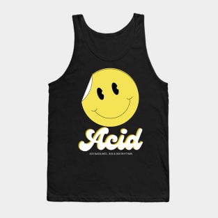 ACID HOUSE  - Smiley Sticker Peel (White) Tank Top